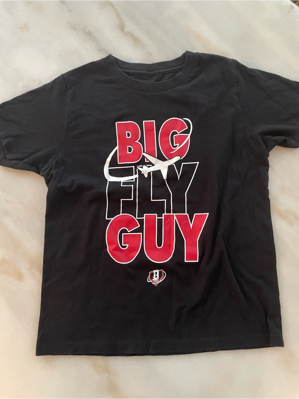 Baseball Lifestyle 101 BIG FLY GUY Graphic Tee - Black with Red & White Print